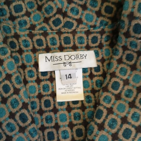 Miss Dorby Womens Geometric Print Button-Up Jacket Size 14 Made In Indonesia - Picture 2 of 11